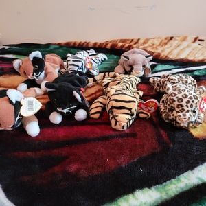 Beanie Baby Big Cat And Cat Collection Mint